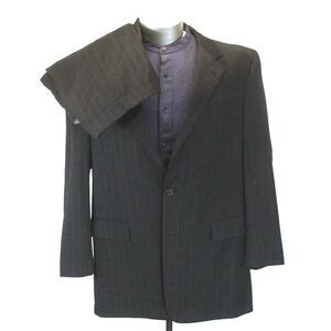 charcoal pinstripe Jos A Bank 2pc Pant Suit all season signature collection 44 L